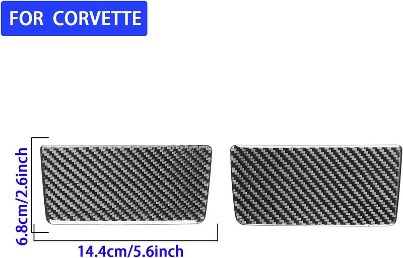 Edinstry Soft 3D Real Carbon Fiber Car Mirror Panel Trim Sticker Set, Sun Visor Vanity Mirror Decals for Corvette C8 2020-2024, 2PCS Roof Cosmetic Sticker Trim Accessories - Image 4